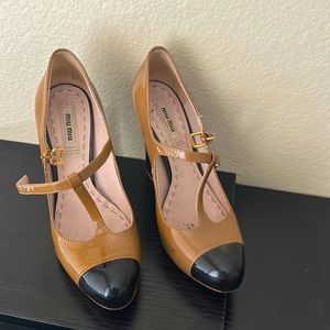 miu miu block heels super comfortable and goes with any outfit!